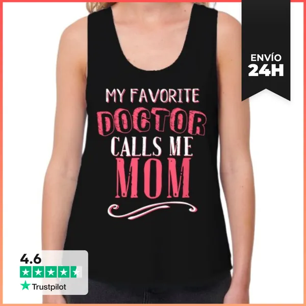 Camiseta Mujer Sin Mangas, Loose Fit Mi Doctora Favorita Me Llama