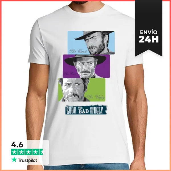 Camiseta Hombre Clásica El Bueno, El Feo Y El Malo LaTostadora