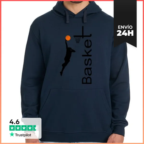 Sudadera Unisex Con Capucha BASKET BALONCESTO Diseño Nº 01
