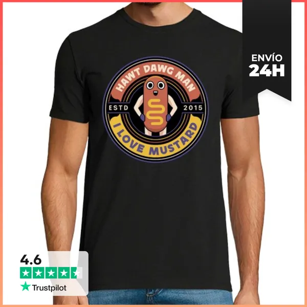 Camiseta Hombre Clásica Hawt Dawg Man Emblem LaTostadora