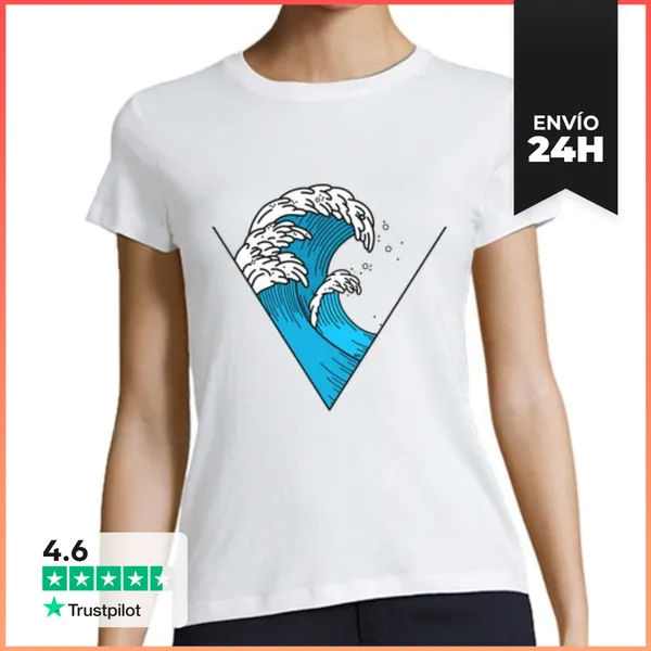 Camiseta Mujer Clásica Ola Triangulo LaTostadora