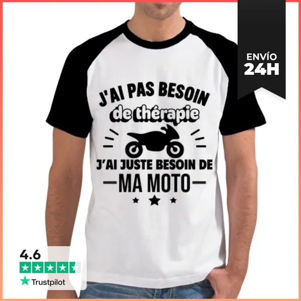 Camiseta Hombre, Estilo Béisbol No Hay Necesidad De Terapia