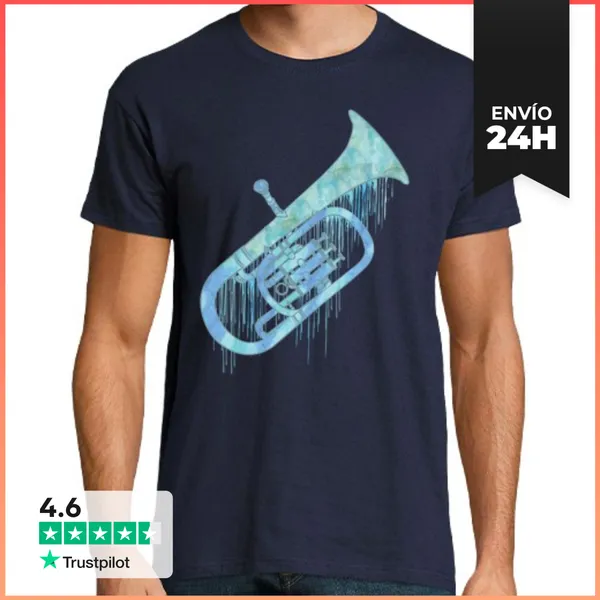 Camiseta Hombre Clásica Tuba Acuarela LaTostadora