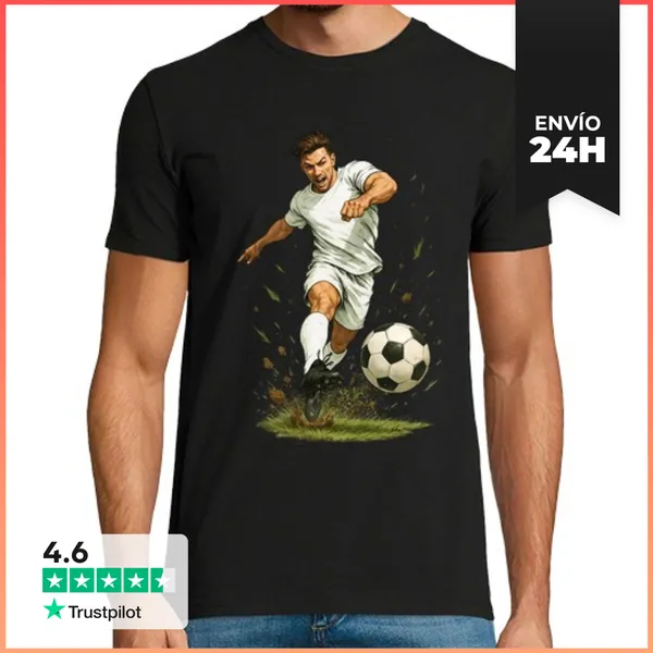 Camiseta Hombre Clásica Futblo Blanco Futbol LaTostadora