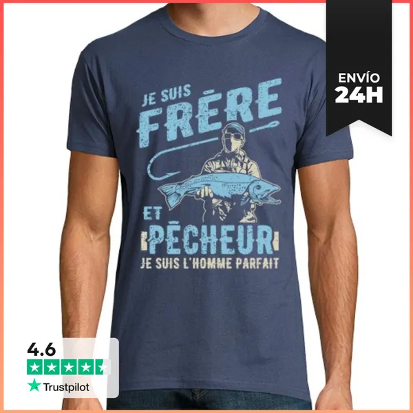 Camiseta Hombre Clásica Hermano Y Pescador LaTostadora