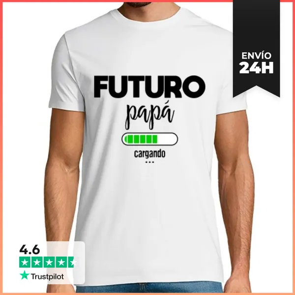 Camiseta Hombre Clásica Futuro Papá Cargando LaTostadora