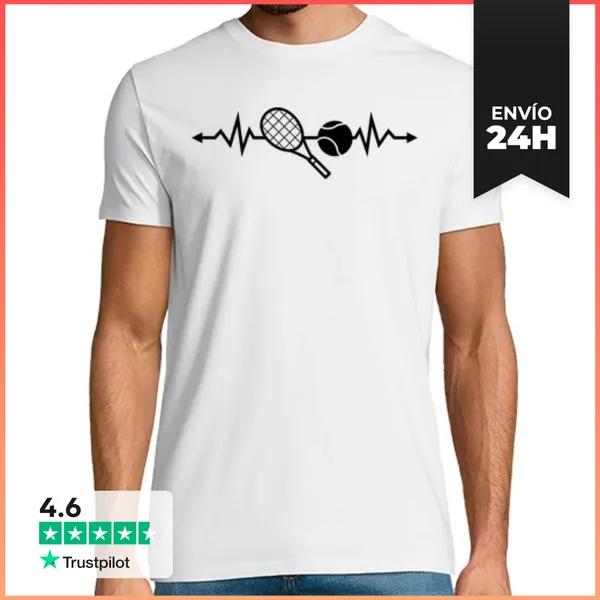 Camiseta Hombre Clásica Latido Del Corazón De Tenis LaTostadora