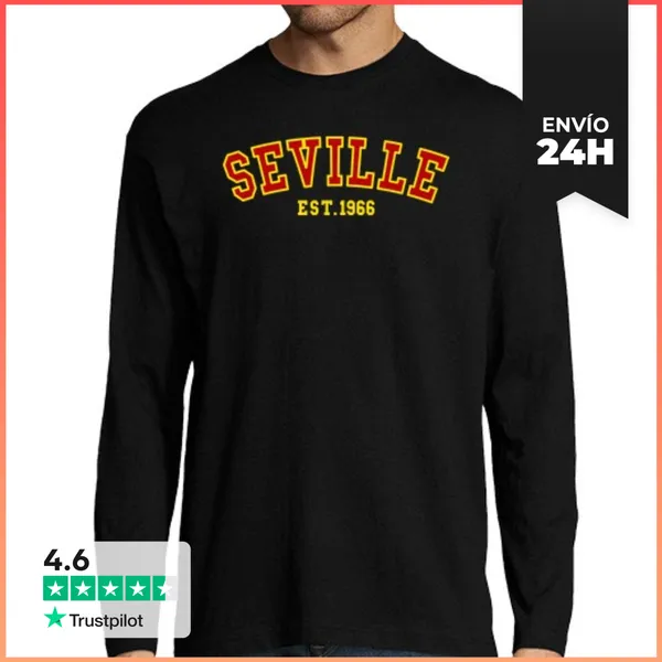 Camiseta Hombre Manga Larga Sevilla Est 1966 LaTostadora