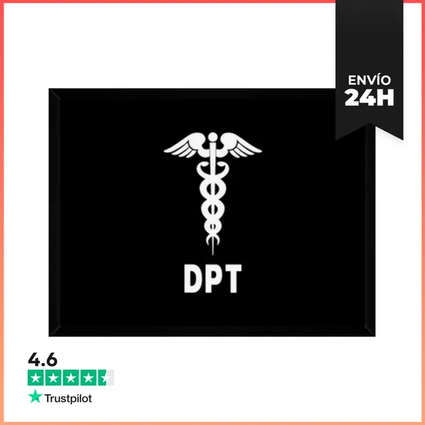 Cuadro Con Marco Horizontal Doctor En Fisioterapia Dpt Caduceo