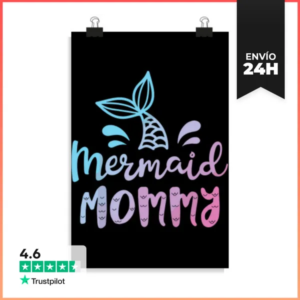 Póster Vertical Mamá Sirena Mujer Divertida Mamá Mamá LaTostadora