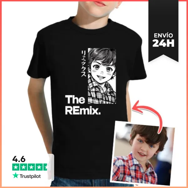 Camiseta Clásica Para Niños Efecto Manga Camiseta The Remix Foto