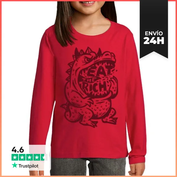 Camiseta Manga Larga Para Niños Eat The Rich LaTostadora