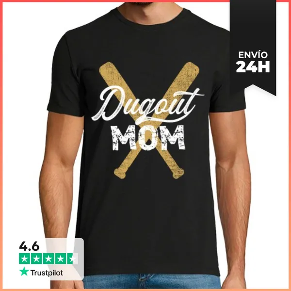 Camiseta Hombre Clásica Mamá Del Dugout De Béisbol Madre Bates De