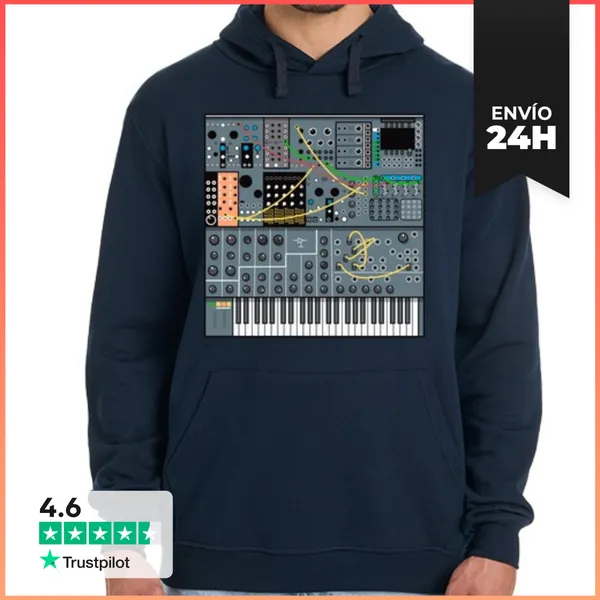 Sudadera Unisex Con Capucha Teclado Sintetizador Modular