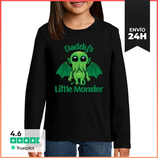 Camiseta Manga Larga Para Niños El Pequeño Monstruo De Papá Lindo