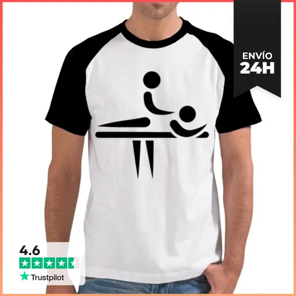 Camiseta Hombre, Estilo Béisbol Fisioterapeuta LaTostadora