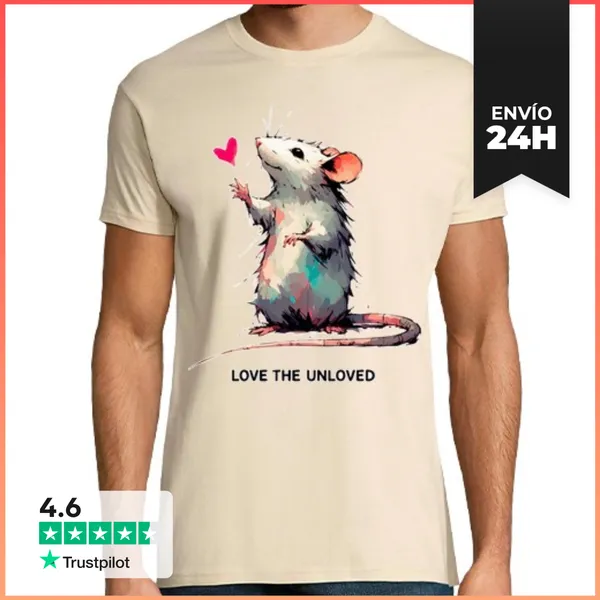 Camiseta Hombre Clásica Me Encanta La Linda Rata No Amada Acuar