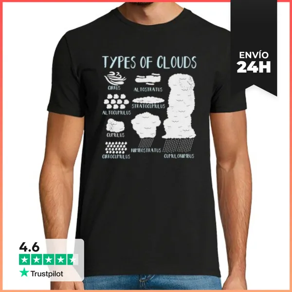 Camiseta Hombre Clásica Meteorólogo Pronosticando Nubes