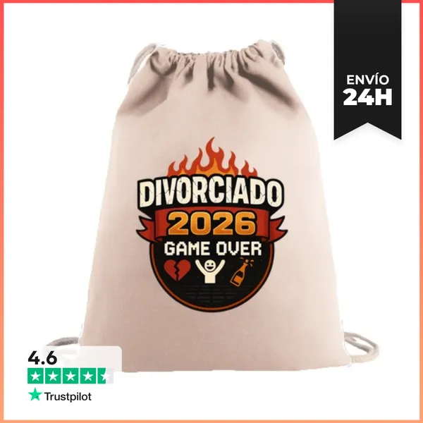 Mochila Saco Con Cuerdas Divorciado 2026 Game Over Regalo