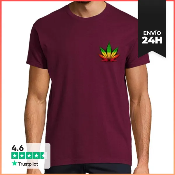 Camiseta Hombre Clásica Marijuana Tricolor LaTostadora