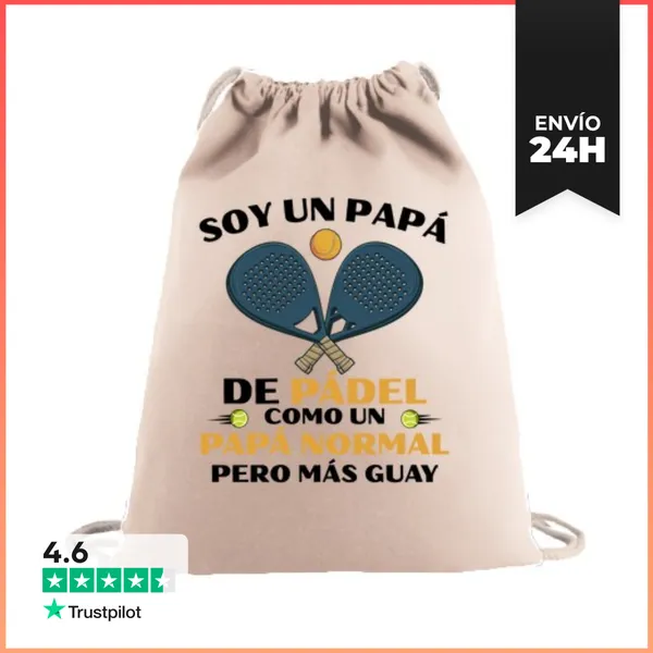 Mochila Saco Con Cuerdas Papá De Pádel Divertido Padel Regalo