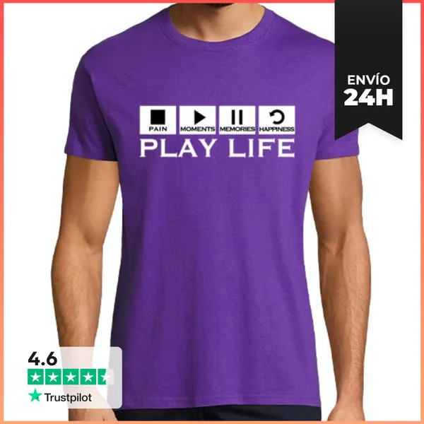 Camiseta Hombre Clásica PLAY LIFE LaTostadora