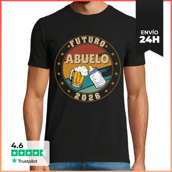 Camiseta Hombre Clásica Futuro Abuelo 2026 Anunciar Embarazo