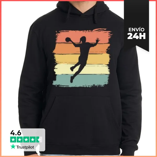 Sudadera Unisex Con Capucha Balonmano Retro Vintage Para