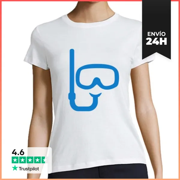 Camiseta Mujer Clásica Gafas De Buceo Snorkel LaTostadora