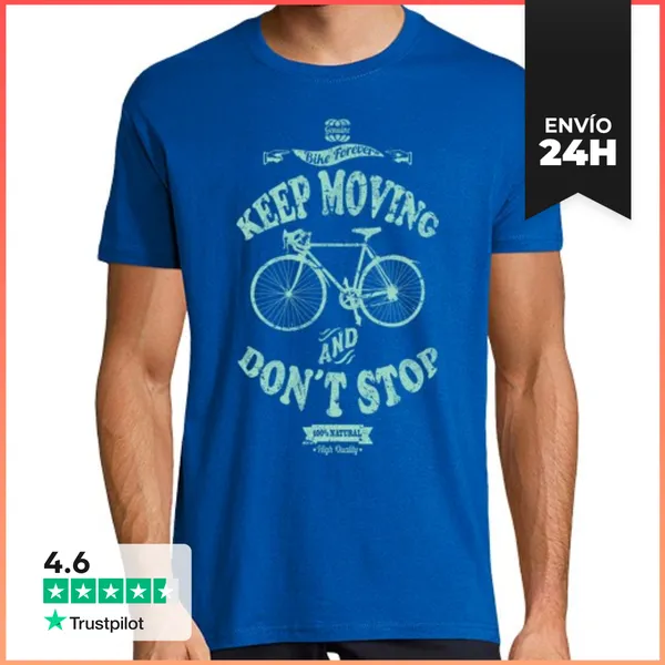 Camiseta Hombre Clásica Keep Moving And Don´t Stop LaTostadora
