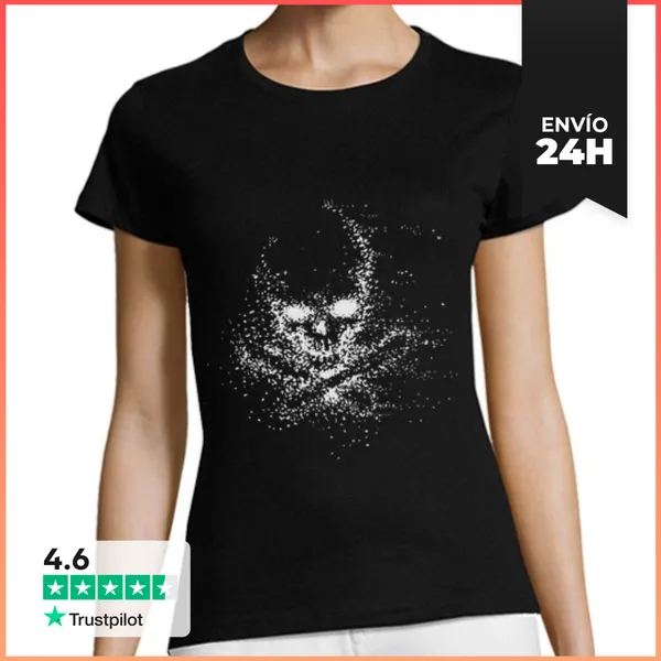 Camiseta Mujer Clásica Skull Ghost (M) LaTostadora