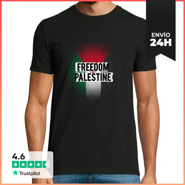 Camiseta Hombre Clásica Free Palestine. LaTostadora