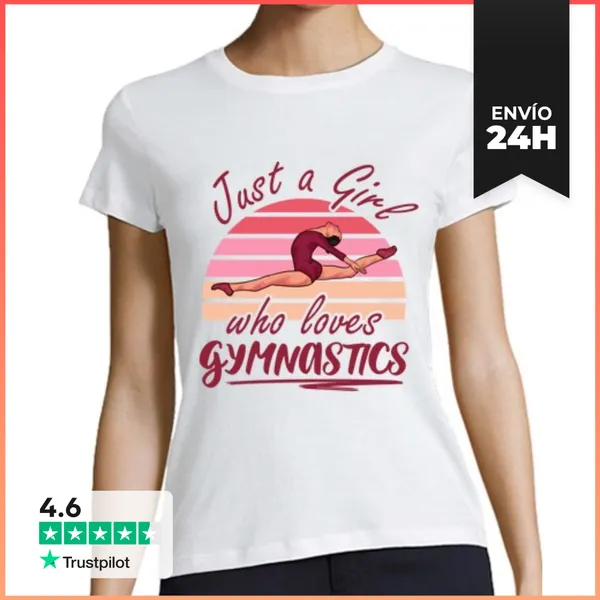 Camiseta Mujer Clásica Solo Una Chica Que Ama La Gimnasia