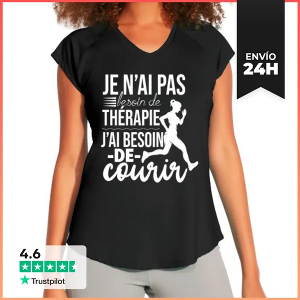 Camiseta Deportiva Mujer Corriendo Sin Necesidad De Terapia