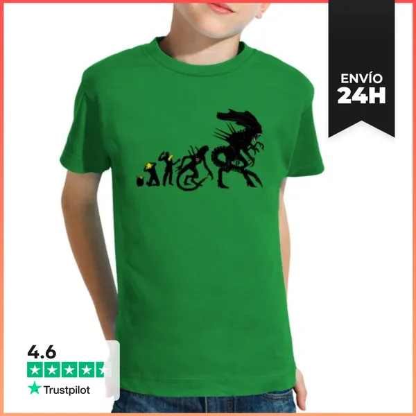 Camiseta Clásica Para Niños Alien Evolution ( NO TEXT)