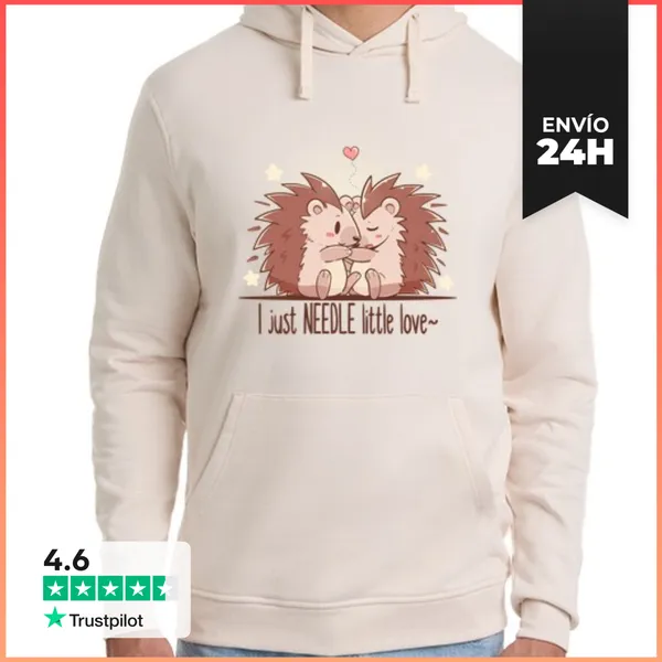 Sudadera Unisex Con Capucha Acabo De Poco Amor - Erizo