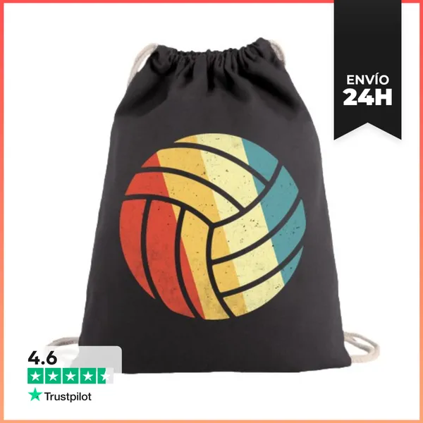 Mochila Saco Con Cuerdas BALÓN VOLEIBOL RETRO VINTAGE LaTostadora