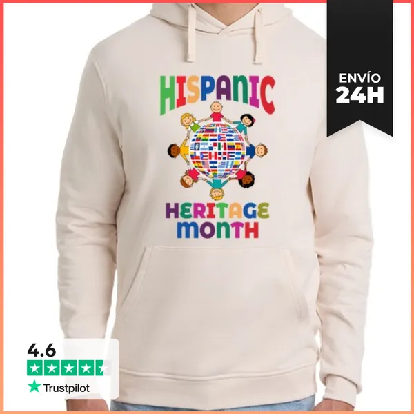 Sudadera Unisex Con Capucha Mes De La Herencia Hispana Bandera