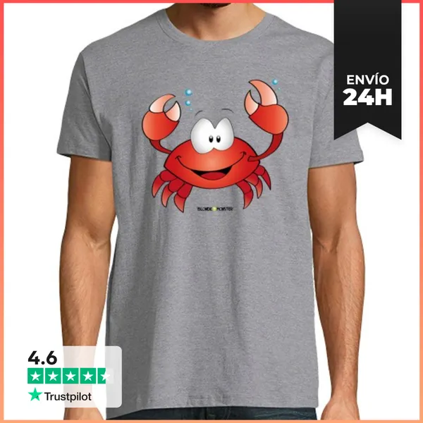 Camiseta Hombre Clásica Cangrejo Hombre LaTostadora