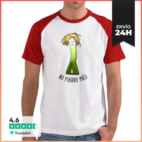 Camiseta Hombre, Estilo Béisbol No Puerro Más LaTostadora