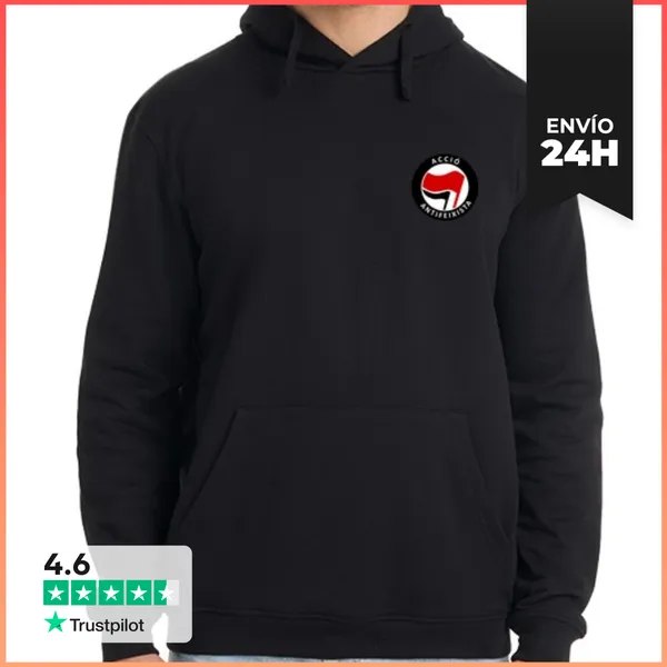 Sudadera Unisex Con Capucha Sudadera Negra H - Acció Antifeixista