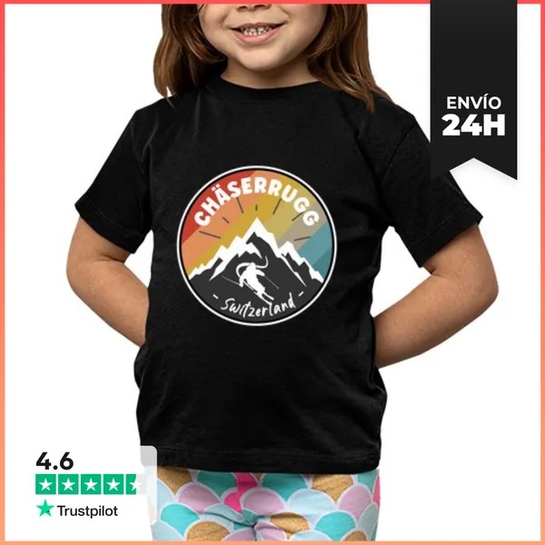 Camiseta Clásica Para Niños Esquí Chaserrugg Suiza Forrado