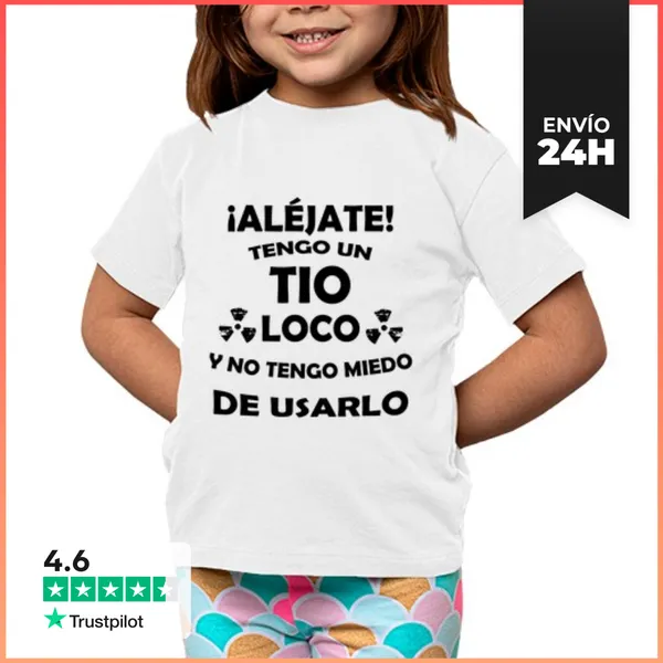 Camiseta Clásica Para Niños Aléjate, Mi Tio Está Loco LaTostadora