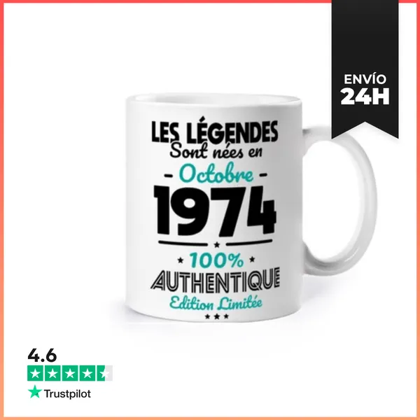 Taza 50 Años De Leyendas Nacidas En Octubre LaTostadora