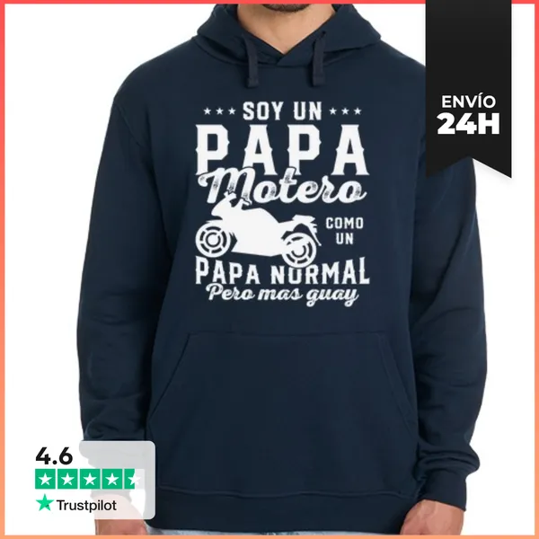 Sudadera Unisex Con Capucha Papa Motero Regalo Día Del Padre