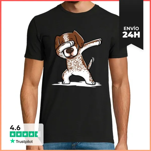 Camiseta Hombre Clásica Perro Braco Alemán De Pelo Corto DAB!
