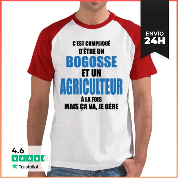 Camiseta Hombre, Estilo Béisbol Complicado Ser Bogosse Y Granjero