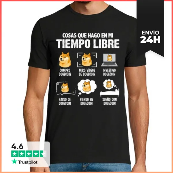 Camiseta Hombre Clásica Me Encanta El Dogecoin Cripto Bitcoin BTC