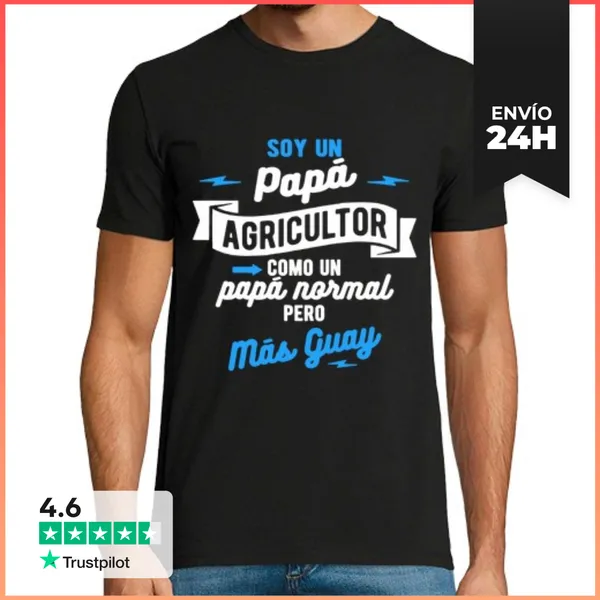 Camiseta Hombre Clásica Un Papá Agricultor Pero Mas Guay