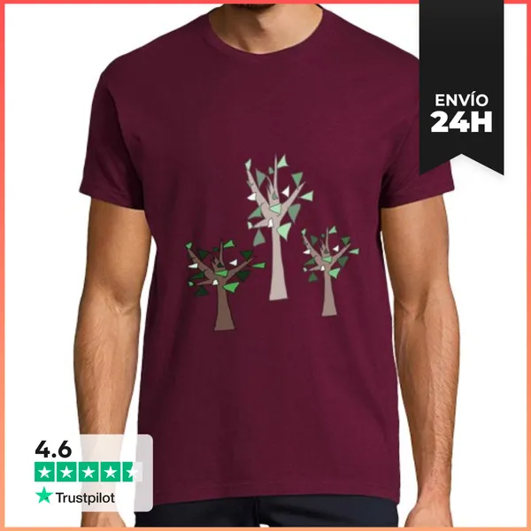 Camiseta Hombre Clásica Trío De Árboles LaTostadora